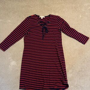 Striped Red and Navy Womens Dress